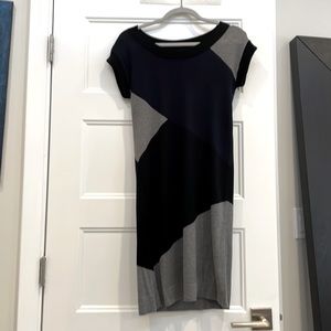 Kenneth Cole Reaction Sweater Dress Size S Blue, Black And Gray